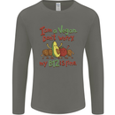I'm a Vegan My b12 Is Fine Funny Mens Long Sleeve T-Shirt Charcoal
