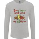 I'm a Vegan My b12 Is Fine Funny Mens Long Sleeve T-Shirt Sports Grey