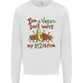 I'm a Vegan My b12 Is Fine Funny Mens Sweatshirt Jumper White