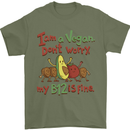 I'm a Vegan My b12 Is Fine Funny Mens T-Shirt 100% Cotton Military Green
