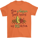 I'm a Vegan My b12 Is Fine Funny Mens T-Shirt 100% Cotton Orange