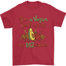 I'm a Vegan My b12 Is Fine Funny Mens T-Shirt 100% Cotton Red