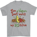I'm a Vegan My b12 Is Fine Funny Mens T-Shirt 100% Cotton Sports Grey