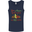 I'm a Vegan My b12 Is Fine Funny Mens Vest Tank Top Navy Blue
