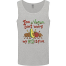 I'm a Vegan My b12 Is Fine Funny Mens Vest Tank Top Sports Grey