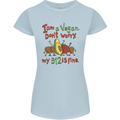 I'm a Vegan My b12 Is Fine Funny Womens Petite Cut T-Shirt Light Blue