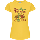 I'm a Vegan My b12 Is Fine Funny Womens Petite Cut T-Shirt Yellow