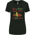 I'm a Vegan My b12 Is Fine Funny Womens Wider Cut T-Shirt Black