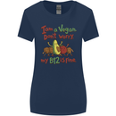 I'm a Vegan My b12 Is Fine Funny Womens Wider Cut T-Shirt Navy Blue