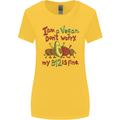 I'm a Vegan My b12 Is Fine Funny Womens Wider Cut T-Shirt Yellow
