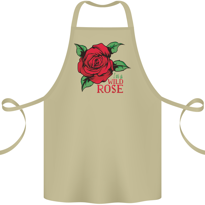 I'm a Wild Rose Cotton Apron 100% Organic Khaki