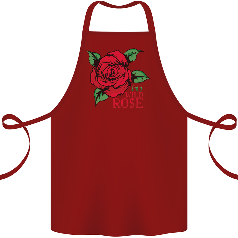 I'm a Wild Rose Cotton Apron 100% Organic Maroon