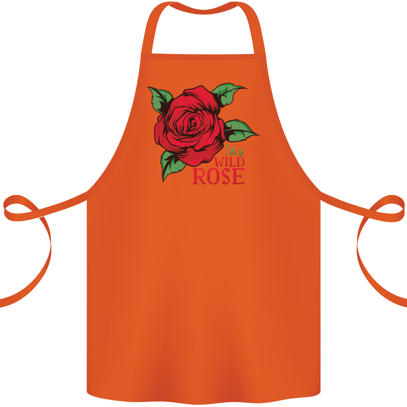 I'm a Wild Rose Cotton Apron 100% Organic Orange