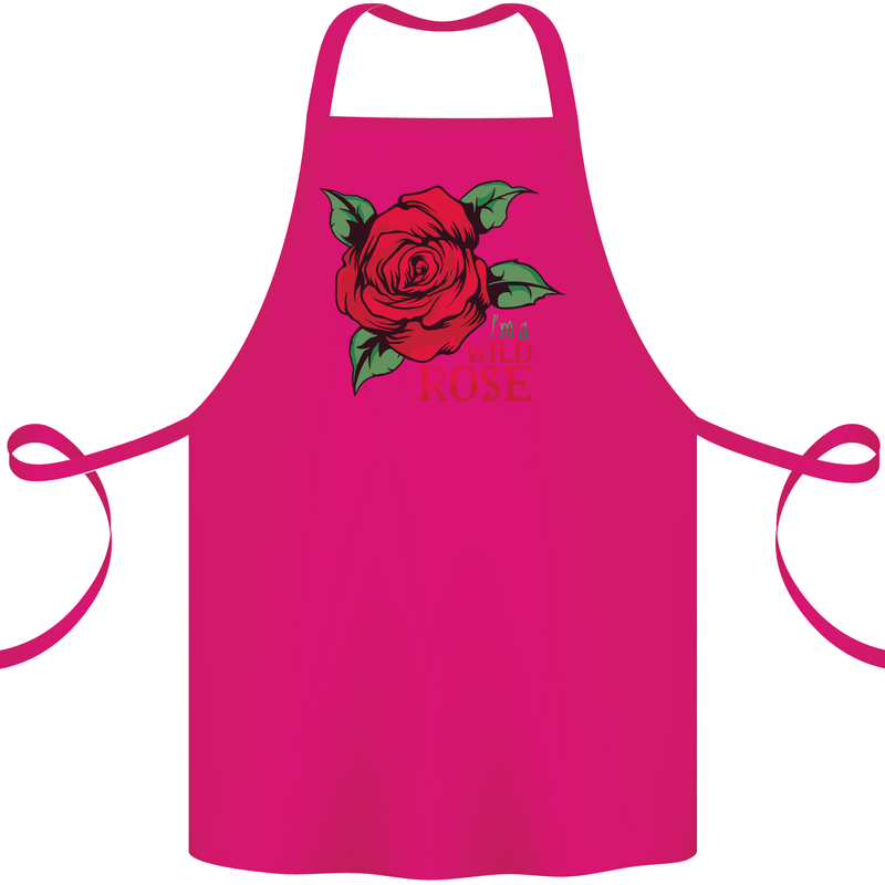 I'm a Wild Rose Cotton Apron 100% Organic Pink