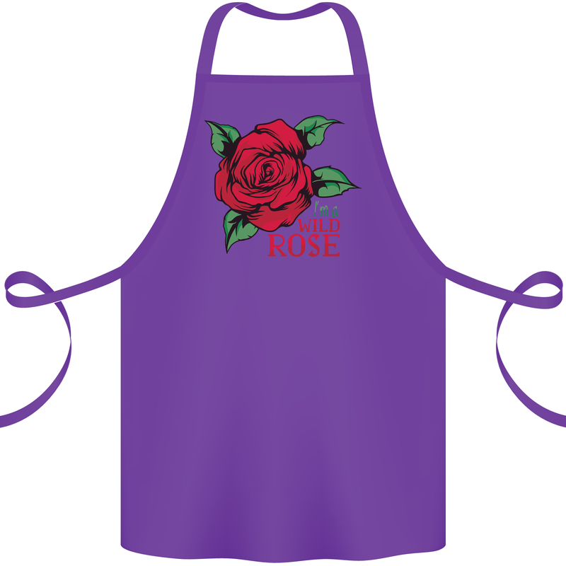 I'm a Wild Rose Cotton Apron 100% Organic Purple
