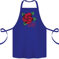 I'm a Wild Rose Cotton Apron 100% Organic Royal Blue