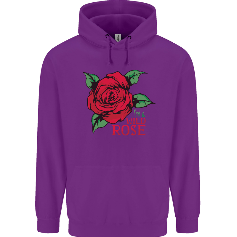 I'm a Wild Rose Mens 80% Cotton Hoodie Purple