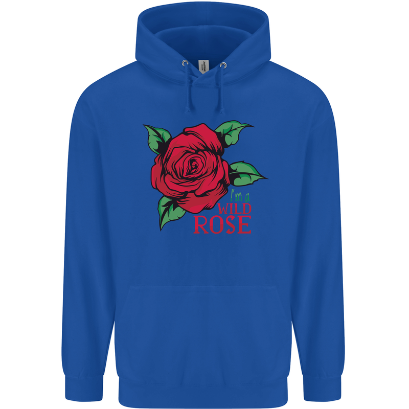 I'm a Wild Rose Mens 80% Cotton Hoodie Royal Blue