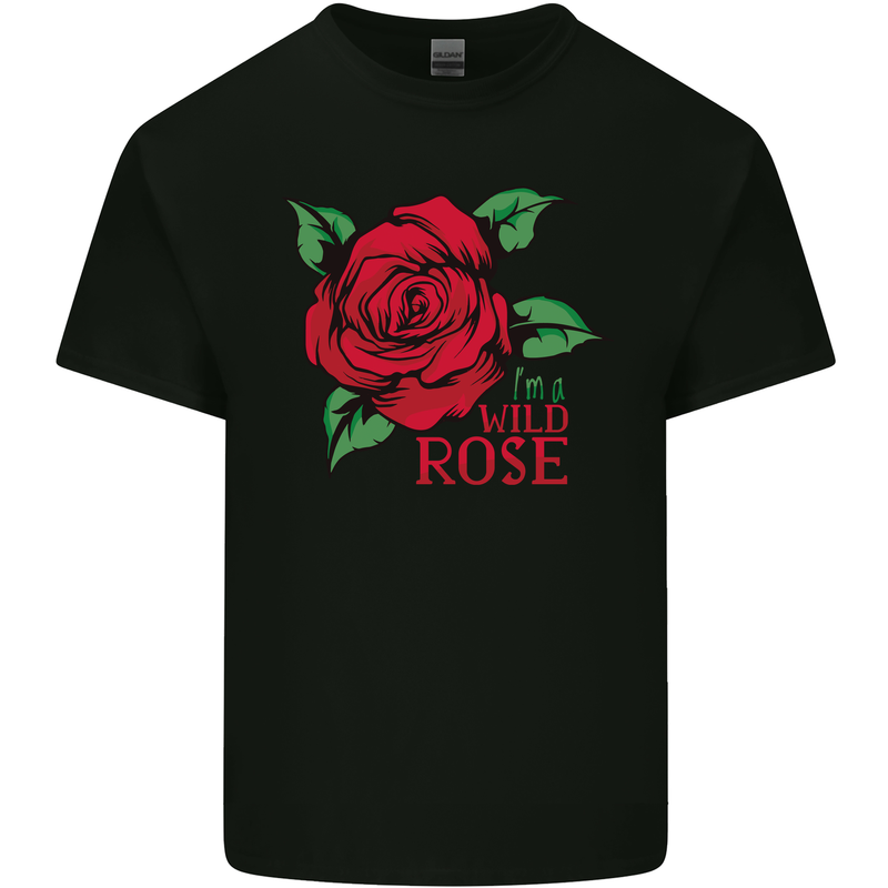 I'm a Wild Rose Mens Cotton T-Shirt Tee Top Black