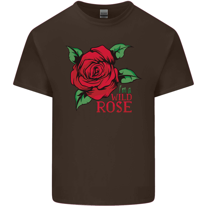 I'm a Wild Rose Mens Cotton T-Shirt Tee Top Dark Chocolate