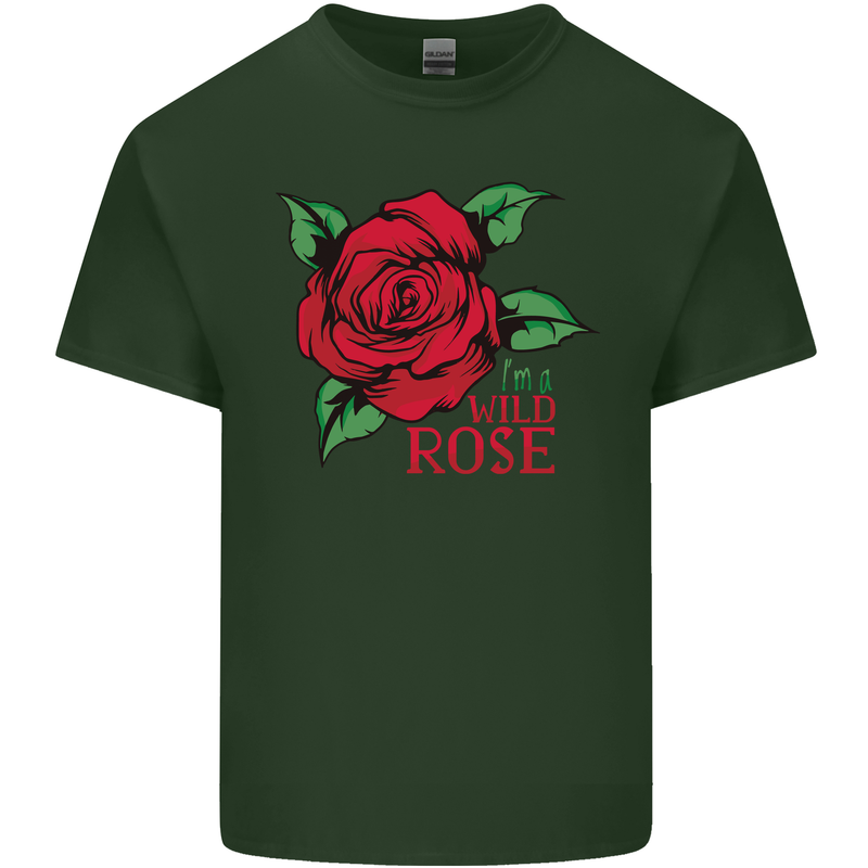 I'm a Wild Rose Mens Cotton T-Shirt Tee Top Forest Green