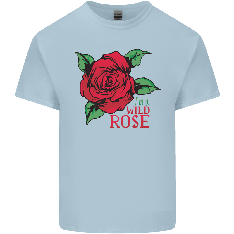 I'm a Wild Rose Mens Cotton T-Shirt Tee Top Light Blue