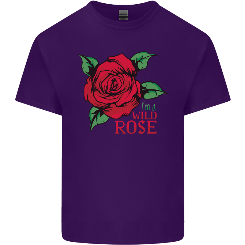 I'm a Wild Rose Mens Cotton T-Shirt Tee Top Purple