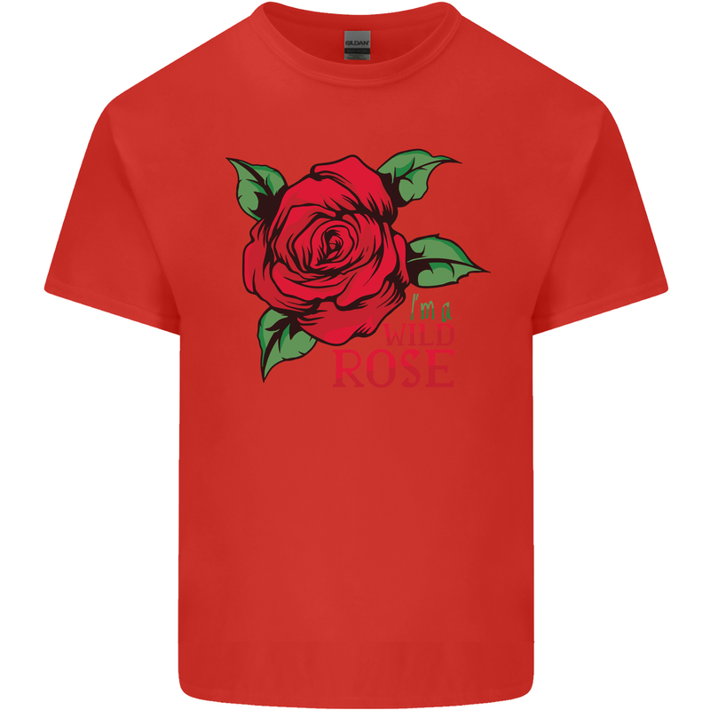 I'm a Wild Rose Mens Cotton T-Shirt Tee Top Red