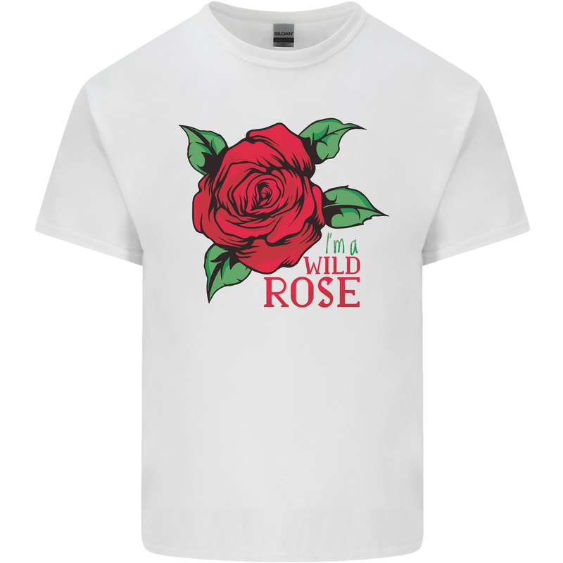 I'm a Wild Rose Mens Cotton T-Shirt Tee Top White