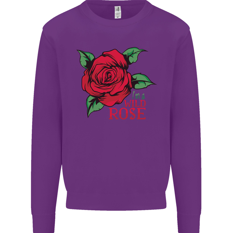 I'm a Wild Rose Mens Sweatshirt Jumper Purple