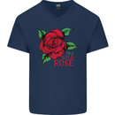 I'm a Wild Rose Mens V-Neck Cotton T-Shirt Navy Blue