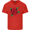 I'm a Wild Rose Mens V-Neck Cotton T-Shirt Red