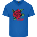 I'm a Wild Rose Mens V-Neck Cotton T-Shirt Royal Blue