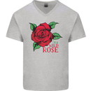 I'm a Wild Rose Mens V-Neck Cotton T-Shirt Sports Grey
