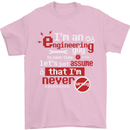 I'm an Engineer Guy That's Never Wrong Mens T-Shirt Cotton Gildan Light Pink