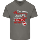 I'm an Engineer Guy That's Never Wrong Mens V-Neck Cotton T-Shirt Charcoal