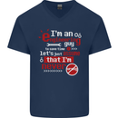 I'm an Engineer Guy That's Never Wrong Mens V-Neck Cotton T-Shirt Navy Blue
