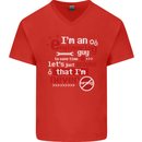 I'm an Engineer Guy That's Never Wrong Mens V-Neck Cotton T-Shirt Red