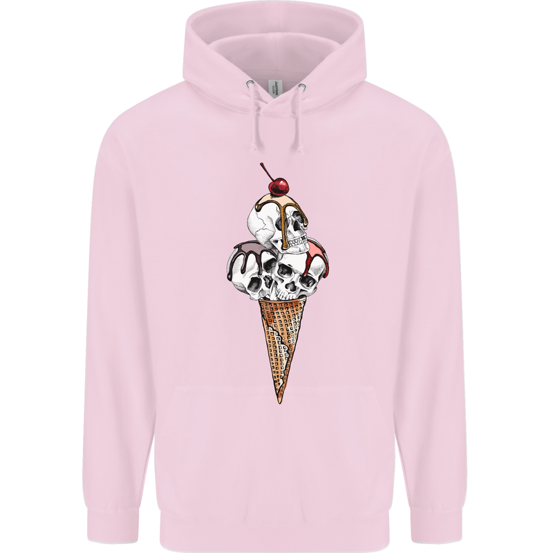 Ice Cream Skull Childrens Kids Hoodie Light Pink
