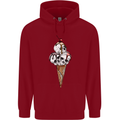 Ice Cream Skull Childrens Kids Hoodie Red