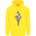 Ice Cream Skull Childrens Kids Hoodie Yellow