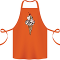 Ice Cream Skull Cotton Apron 100% Organic Orange