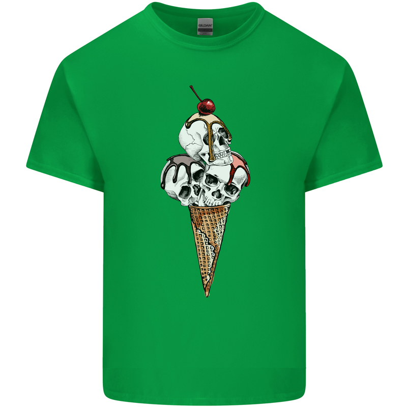 Ice Cream Skull Kids T-Shirt Childrens Irish Green