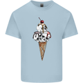 Ice Cream Skull Kids T-Shirt Childrens Light Blue