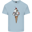 Ice Cream Skull Kids T-Shirt Childrens Light Blue