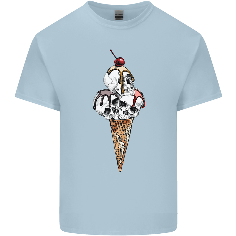 Ice Cream Skull Kids T-Shirt Childrens Light Blue