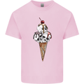 Ice Cream Skull Kids T-Shirt Childrens Light Pink