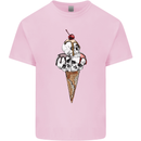 Ice Cream Skull Kids T-Shirt Childrens Light Pink