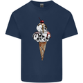 Ice Cream Skull Kids T-Shirt Childrens Navy Blue