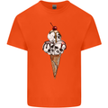 Ice Cream Skull Kids T-Shirt Childrens Orange